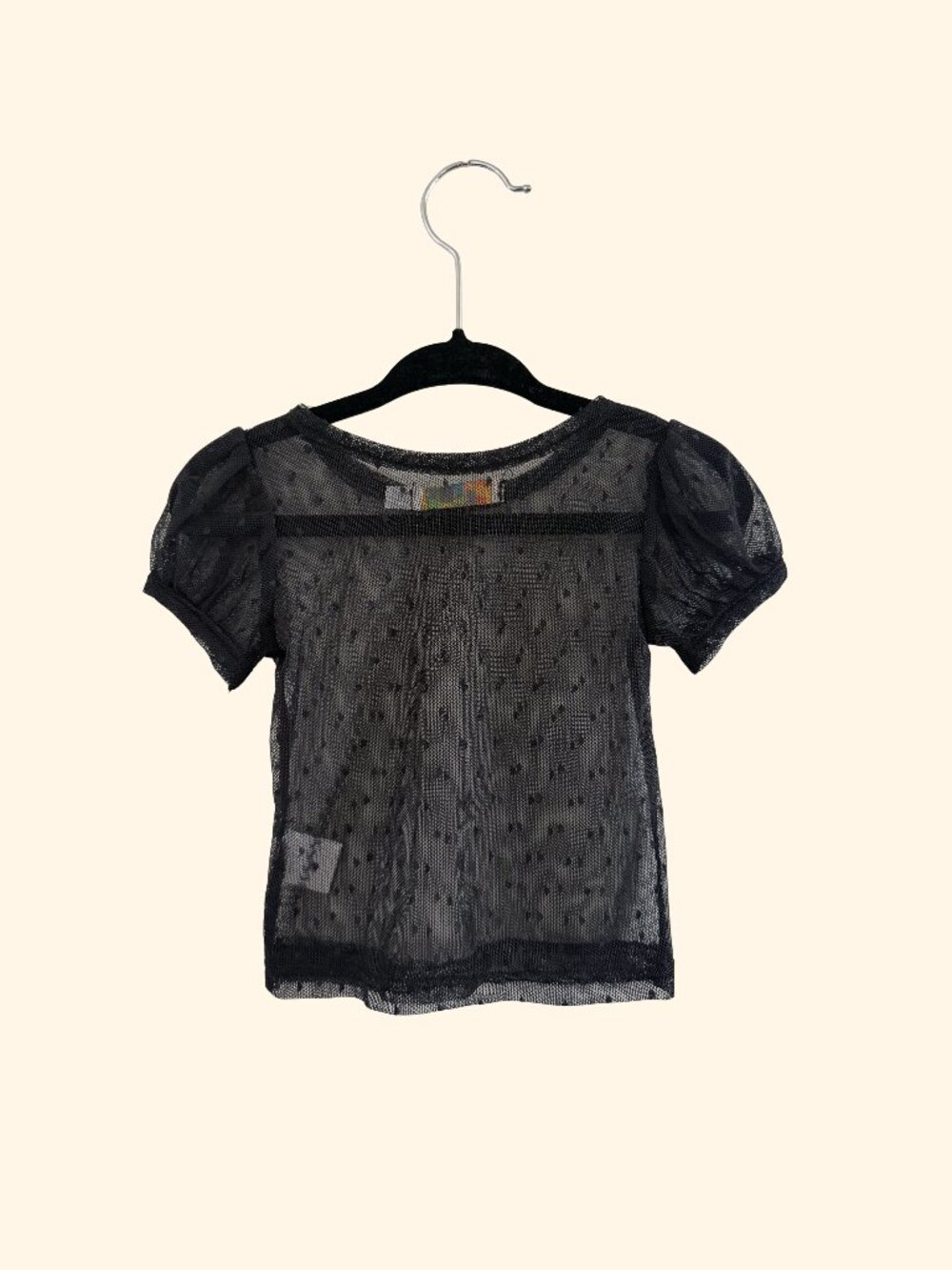Baby Paush Black Mesh Princess Sleeve Top | Size 9-12M
